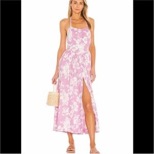 Free People The Perfect Sundress floral lavender maxi dress linen blend, size XS